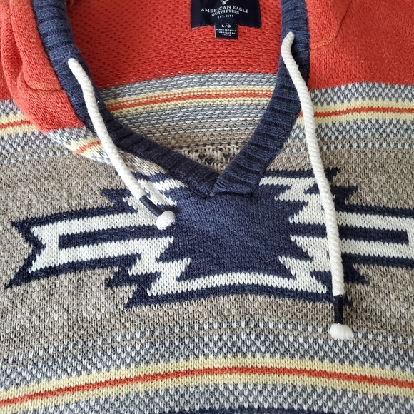 American Eagle Hoodie, Large, Orange, Tan, & Blue - Picture 3 of 9